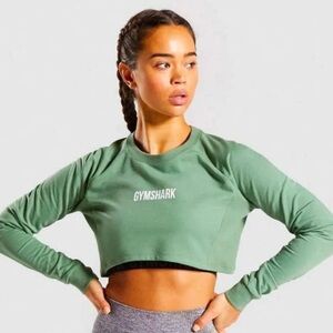 Gymshark Green Fitted Crop Hoodie